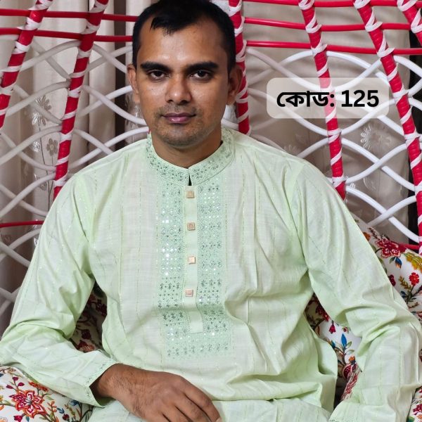 Light Lemon Cotton Lurex Panjabi
